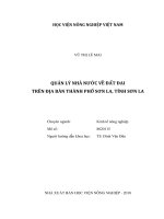 Quản lý nhà nước về đất đai trên địa bàn thành phố sơn la, tỉnh sơn la   