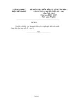 Đề kiểm tra viết bài Tập làm văn số 6 – Làm văn tả người (tiết 105 + 106) môn: Ngữ văn 6 - Đề 9