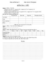 Giáo án môn Hóa học lớp 8 - Kiểm tra 1 tiết