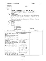 GA Đại số 7 - THCS Võ Trường Toản - Tiết 4: Giá trị tuyệt đối của một số hữu tỉ. Cộng, trừ, nhân, chia số thập phân