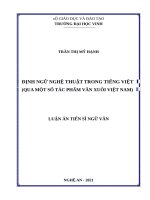Định ngữ nghệ thuật trong tiếng việt (qua một số tác phẩm văn xuôi việt nam) 