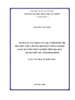 Đánh giá tác động của quá trình đô thị hóa đến việc chuyển dịch đất nông nghiệp sang đất phi nông nghiệp tại huyện phù mỹ tỉnh bình định 