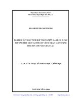 Tổ chức dạy học tích hợp trong môn đạo đức ở các trường tiểu hoc tại thủ đô viêng chăn nước cộng hòa dân chủ nhân dân lào 