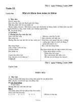 Thiết kế giáo án các môn học lớp 2 - Tuần 22 năm 2009