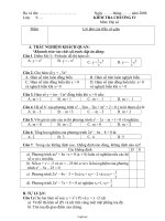 Giáo án lớp 9 môn Đại số - Kiểm tra chương IV