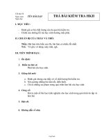 Giáo án môn Hình học 7 năm 2006 - Tiết 70: Trả bài kiểm tra học kì II