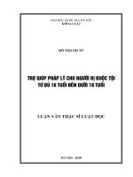 Trợ giúp pháp lý cho người bị buộc tội từ đủ 16 tuổi đến dưới 18 tuổi 