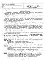 Kiểm tra cuối kì I môn : Đọc thầm lớp 3 năm học : 2012-2013