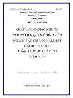 Chất lượng giấc ngủ và yếu tố liên quan của sinh viên ngành bác sĩ Răng Hàm Mặt tại Đại học Y Dược TP. Hồ Chí Minh