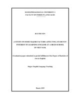 A study on some major factors affecting students’ interest in learning english at a high school in viet nam 