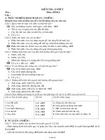 Giáo án môn Sinh học 6 - Đề Kiểm tra 15 phút