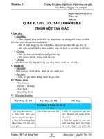 Giáo án môn Hình học lớp 7 - Tiết 47: Quan hệ giữa góc và cạnh đối diện trong một tam giác