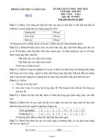 Kì thi chất lượng học kì 2 năm học 2010-2011 môn: Vật lý. Lớp 6 thời gian làm bài: 45 phút