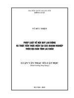 Pháp luật về nội quy lao động và thực tiễn thực hiện tại các doanh nghiệp trên địa bàn tỉnh lai châu 