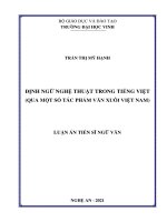 Định ngữ nghệ thuật trong tiếng việt (qua một số tác phẩm văn xuôi việt nam) 