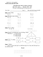 Đề kiểm tra chất lượng cuối kì I môn: Toán lớp: 2 - Năm học: 2009 – 2010