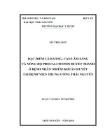 Luận văn thạc sĩ đặc điểm lâm sàng, cận lâm sàng và nồng độ procalcitonin huyết thanh ở bệnh nhân nhiễm khuẩn huyết 