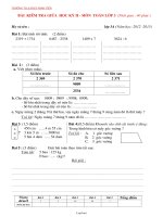 Bài kiểm tra giữa học kỳ II - Môn toán lớp 3 (thời gian : 40 phút )