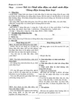 Giáo án Vật lí 7 - Tiết 22: Chất dẫn điện và chất cách điện - Dòng điện trong kim loại