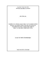 Nghiên cứu tính đa dạng thực vật tại khu di tích lịch sử tân trào tỉnh tuyên quang đề xuất giải pháp bảo tồn và khai thác hợp lý phục vụ cho phát triển bền vững 