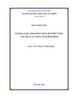 Đánh giá quy hoạch sử dụng đất bền vững tại thị xã an nhơn tỉnh bình định 