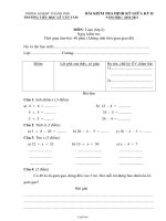 Bài kiểm tra định kỳ giữa kỳ II môn: Toán (lớp 2)