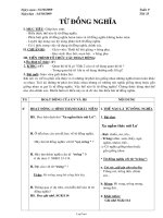 Giáo án môn Ngữ văn khối 7 năm 2009 - Tiết 35: Từ đồng nghĩa