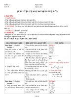 Giáo án môn Vật lí 6 - Tuần 3 - Tiết 6 - Bài 6: Bài tập vận dụng định luật ôm