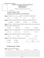 Đề khảo sát chất lượng cuối học kì I năm học 2010 - 2011 môn Toán lớp 2