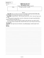 Giáo án Kiểm tra học kỳ I môn: Ngữ văn – lớp 7 ( thời gian: 90 phút không kể thời gian giao đề)