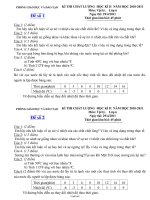 Kì thi chất lượng học kì II năm học 2010-2011 môn: Vật lý. Lớp 6 thời gian làm bài: 45 phút