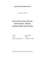 Nâng cao chất lượng công chức khối văn phòng   thống kê ở huyện sơn động, tỉnh bắc giang   