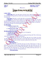 Giáo án Tin học 7 Tiết 03: Bài thực hành 1: làm quen với chương trình bảng tính excel