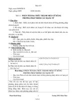 Giáo án môn Đại số khối 8 - Trường THCS Hầu Thào - Tiết 11: Phân tích đa thức thành nhân tử bằng phương pháp nhóm các hạng tử