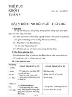 Giáo án Thể dục 1 - Bài 8: Đội hình đội ngũ - trò chơi