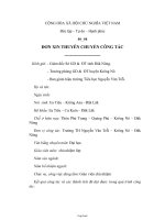 Mẫu: Đơn xin thuyên chuyển công tác