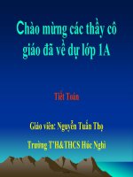 Bài giảng Toán lớp 1 - Phép trừ trong phạm vi 8