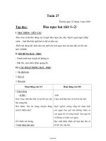 Thiết kế bài dạy các môn học lớp 1 - Tuần 27 năm 2010