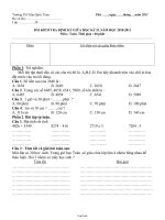 Bài kiểm tra định kỳ giữa học kỳ II môn: Toán + Tiếng việt 3