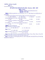 Đề kiểm tra định kì giữa họp kì I - Năm học: 2008 – 2009 môn Toán