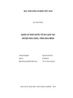 Quản lý nhà nước về du lịch tại huyện mai châu, tỉnh hòa bình   