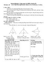Giáo án Hình học 7 tiết 40: Các trường hợp bằng nhau của tam giác vuông