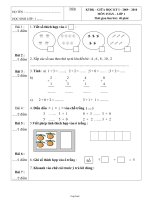 Kiểm tra điều kiện – Giữa học kỳ I – Năm 2009 – 2010 môn Toán lớp 1
