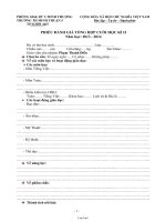 Mẫu: Phiếu đánh giá tổng hợp cuối học kì II năm học: 2013 - 2014