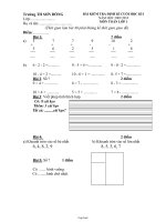 Bài kiểm tra định kì cuối học kì I năm học 2009 - 2010 môn Toán lớp 1