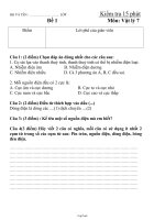 Kiểm tra 15 phút Môn: Vật lý 7 Đề 1