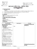 Bài giảng môn học Ngữ văn lớp 7 - Tuần 13 - Tiết 49: Trả bài viết văn – Tiếng Việt