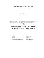Giải pháp tăng cường quản lý thuế đối với hộ kinh doanh cá thể trên địa bàn huyện văn giang, tỉnh hưng yên   
