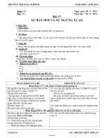 Giáo án lớp 6 Vật lí - Tuần 32 - Tiết 31 - Bài 27: Sự bay hơi và sự ngưng tụ