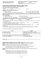 Đề kiểm tra học kỳ I năm học 2009-2010 môn: Vật lý lớp: 6 thời gian: 45 phút ( không kể thời gian phát đề )